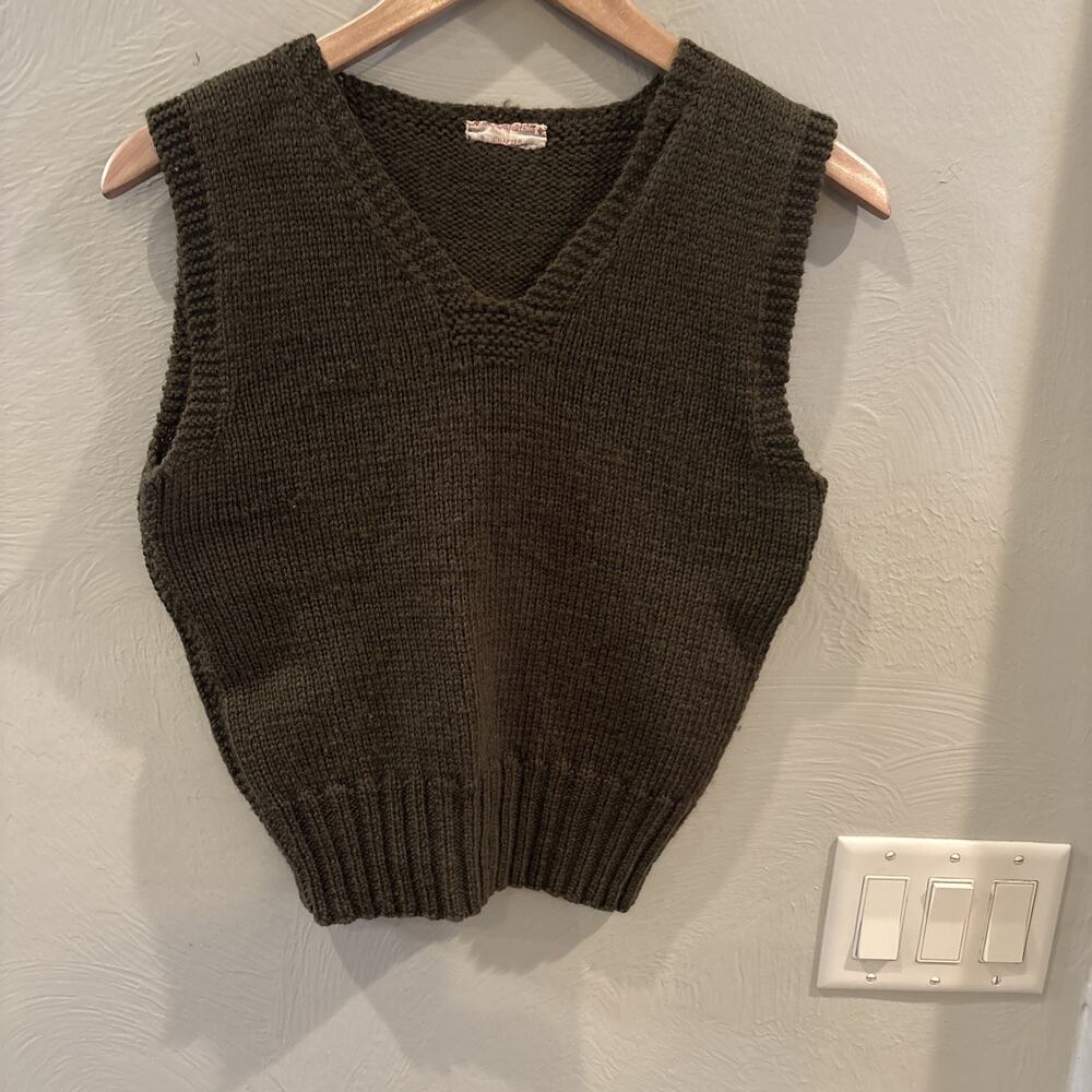 Vintage 40s WW2 Red Cross Wool Knit Sweater Vest Small US Military Army W/Tag
